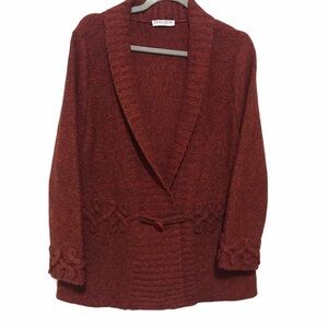 Pendleton Knit One Button Maroon Cardigan